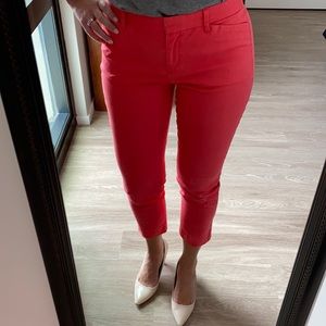Peach cropped work pants